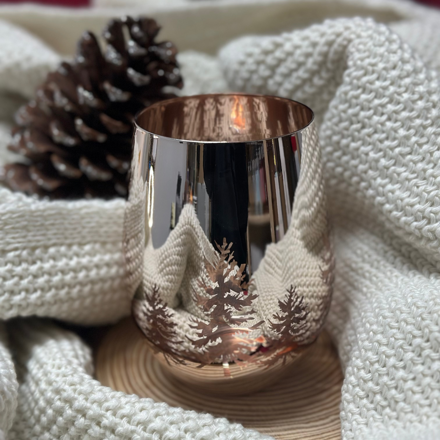 Vela Aromática - Árvores de Natal - Rose Gold