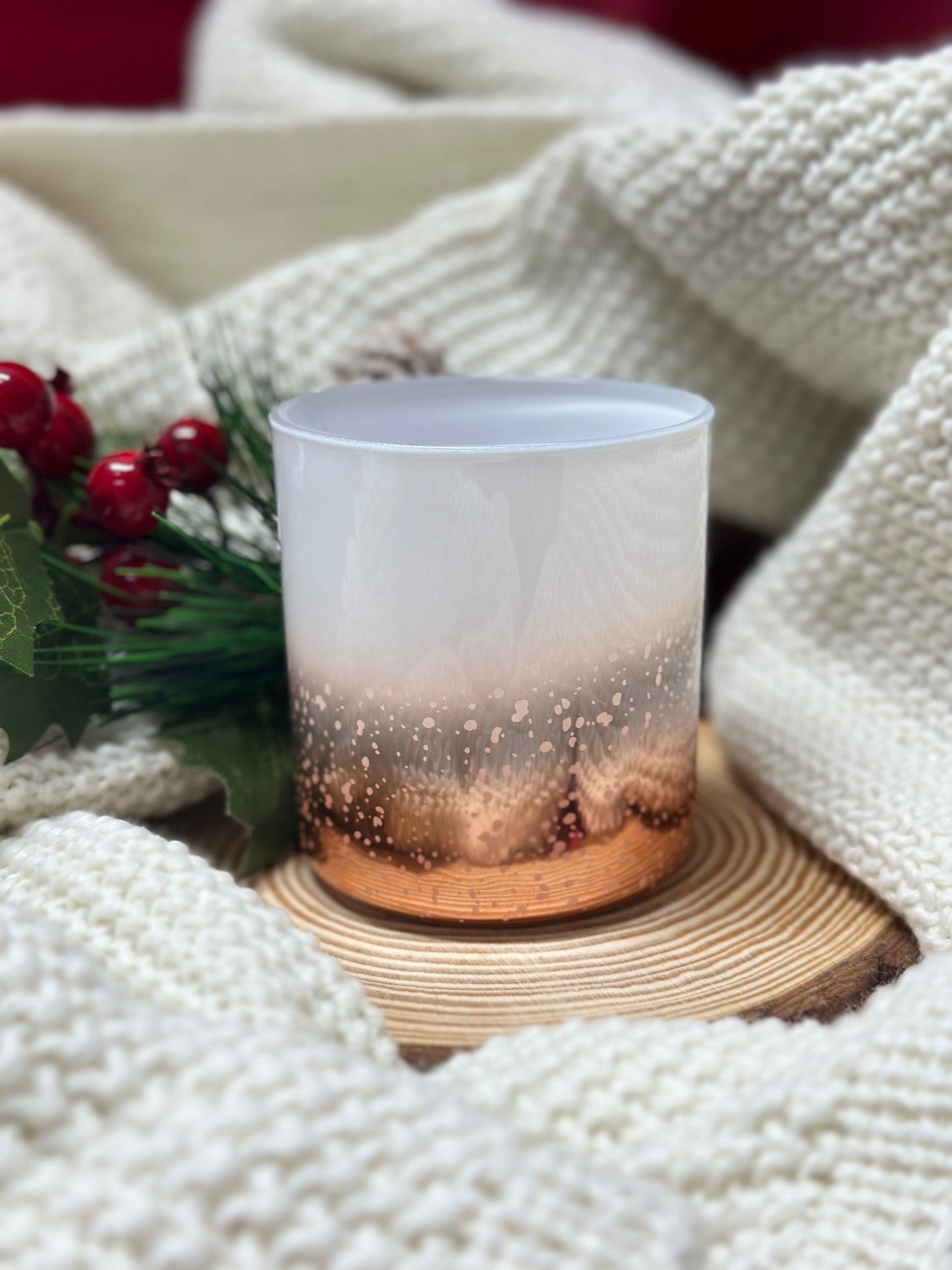 Vela Aromática de Natal Branca & Dourada