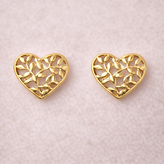 Brincos Coração Botânico