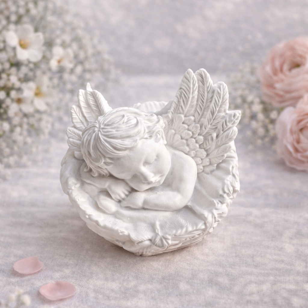 Anjo em Gesso Perfumado Aroma Talco