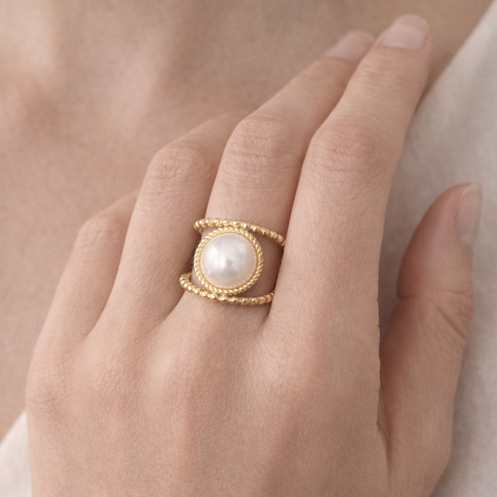 Anel Pérola Ajustável