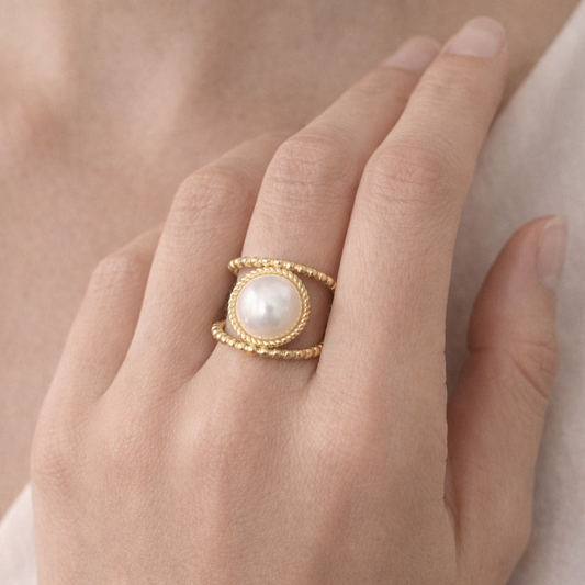 Anel Pérola Ajustável