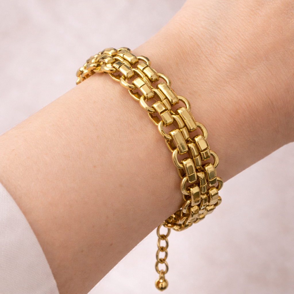 Pulseira Dourada Entrelaçada