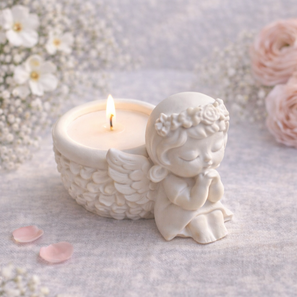 Vela com Anjo Decorativo