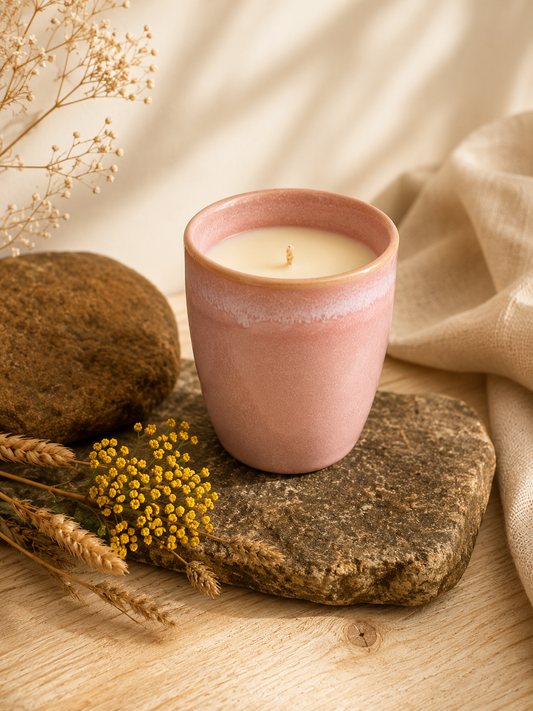 Pink Ceramic Candle