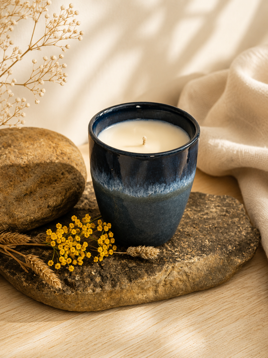 Blue Ceramic Candle