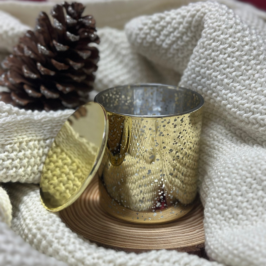 Vela Aromática de Natal Dourada